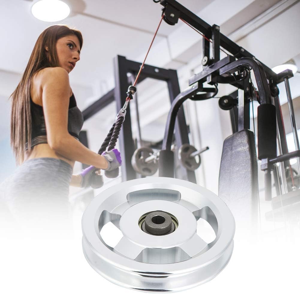 Bearing Pulley Wheel, Strength Training Pulley Home Gym Attachments Universal Fitness Equipment Replace Part Exercise Accessory Aluminium Alloy Replacement for Cable Machine Garage Door Diameter 115mm