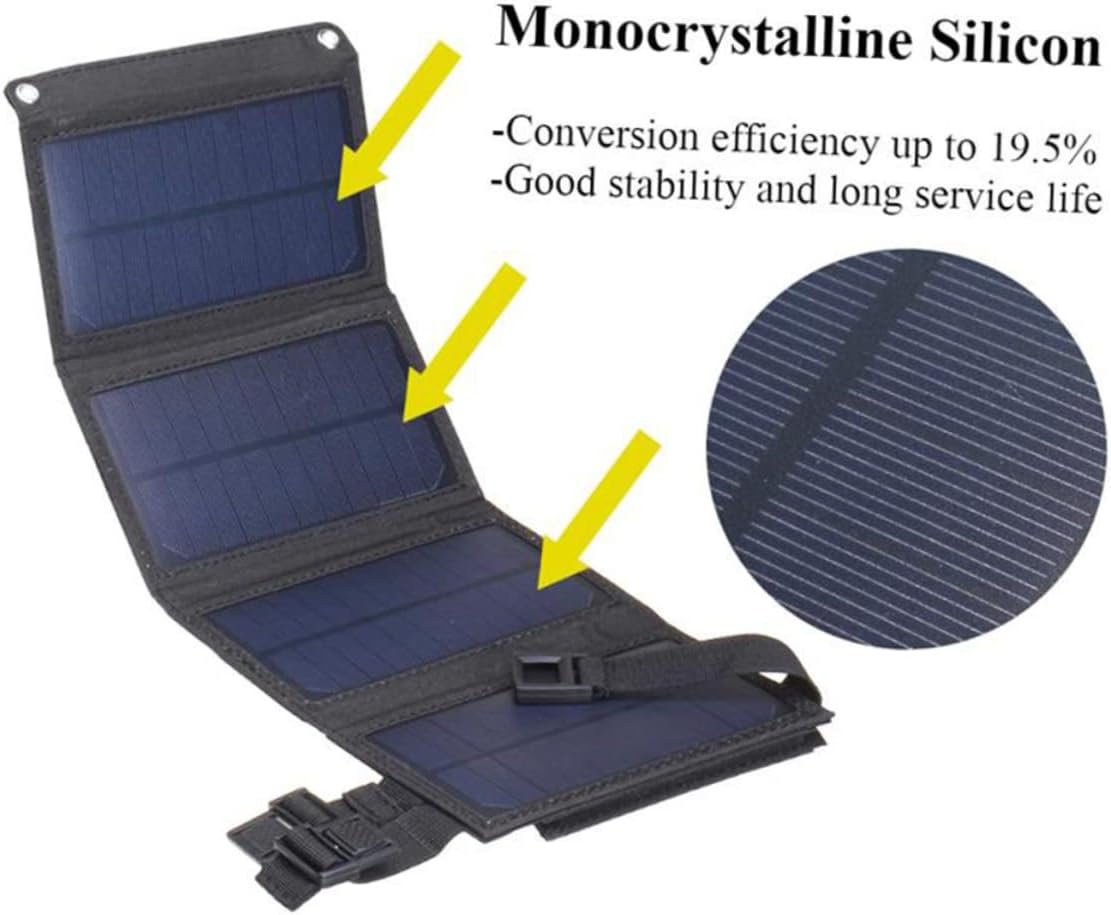 BESPORTBLE Sustainable 10w Solar Panel Charger Waterproof Lightweight Foldable Outdoor Power Bank USB Solar Charger for Mobile Devices for Outdoor Activities