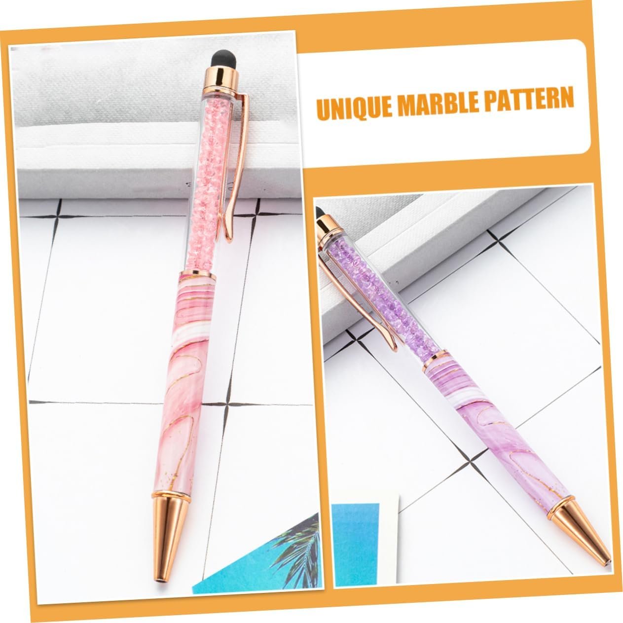 HONMEET Touchscreen Ballpoint Pens 6pcs Luxury Stationery Executive Writing Pens for Women Red Ink