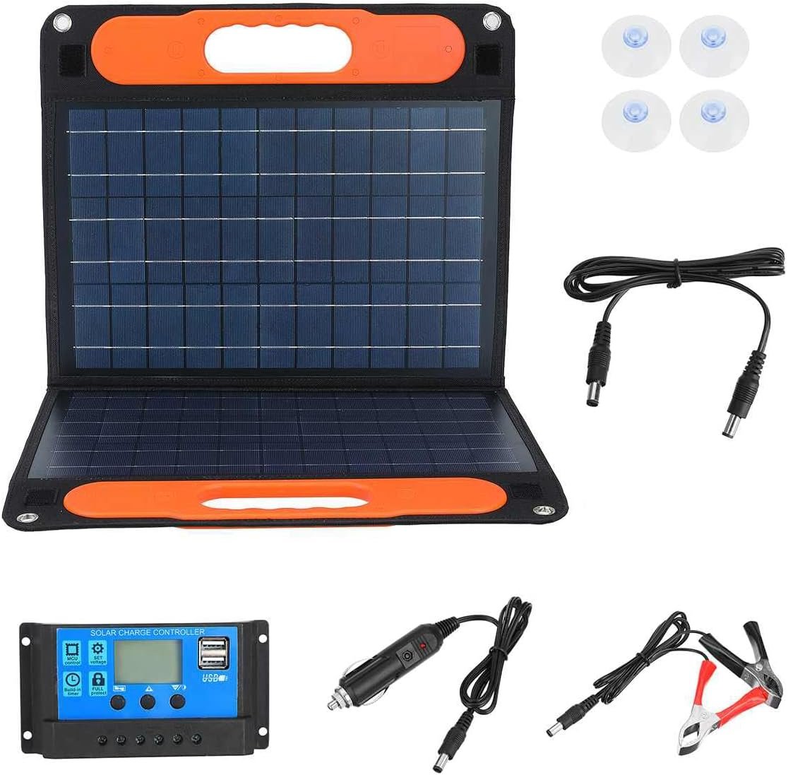Solar Charger 20000Mah Outdoor Solar Power Bank with 4 Foldable Solar Panels and 2 High-Speed Charging Ports for Smart Phone, Tablets