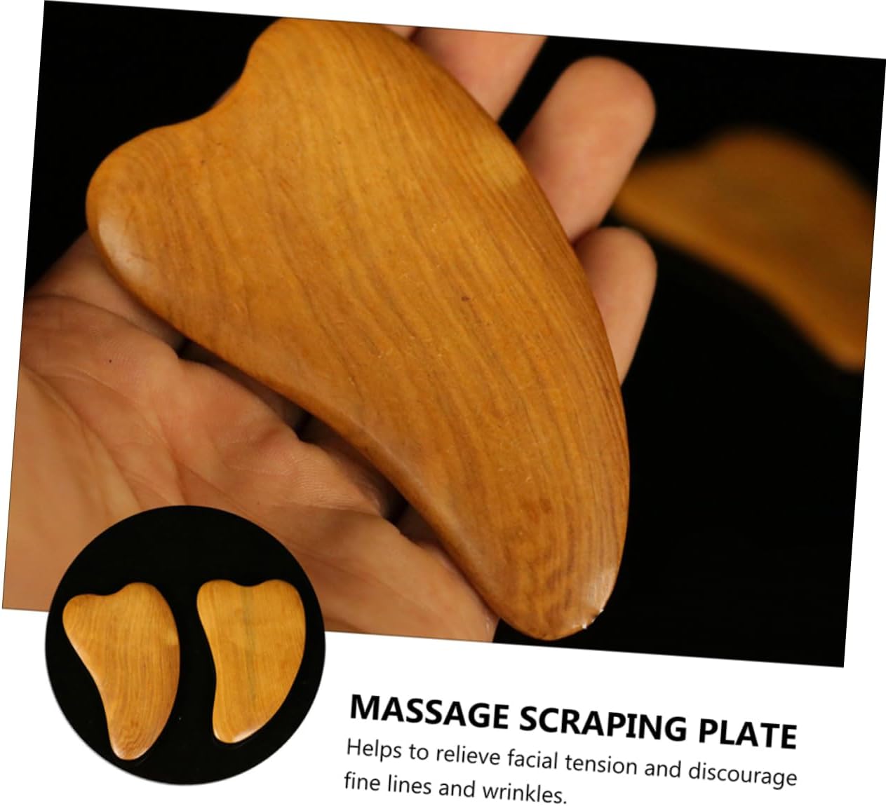 GOOHOCHY 3sets Wooden Scraping Massage Tool Natural Meridians Therapy Scraper for Facial Care Relax Muscles Enhance Skin Elasticity for Daily Use 4pcs*3