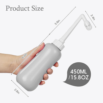 Portable Bidet Travel Large Capacity 450ml(15oz) Personal Bidet Toilet Handheld Bidet Gray