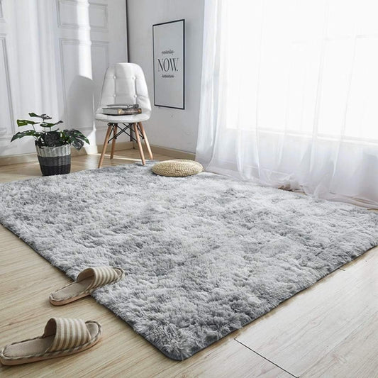 Area Rugs 4'x5'3" Soft Fluffy Non-Slip Washable Carpet for Bedrooms, Living Room, Boys/Girls Room, Playroom Non-Slip, Grey