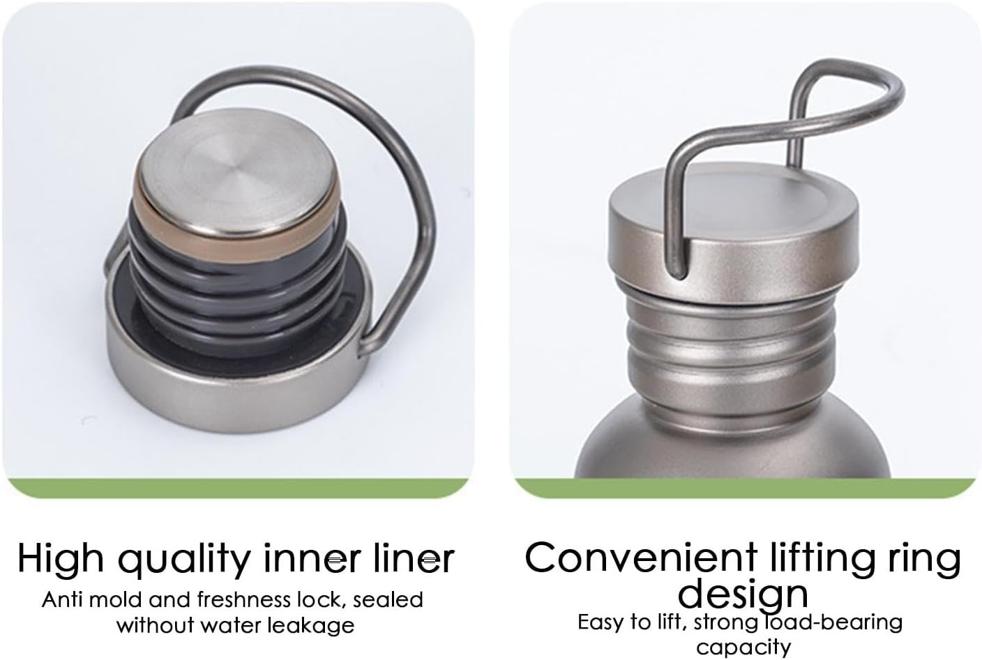 Titanium Water Bottle - Stainless Steel Water Bottle | Water Bottle in Titanium, Leak Proof Cycling Drinkware, Titanium Hydration Water Bottle for Outdoor Activities, Hiking, Camping, Travelling