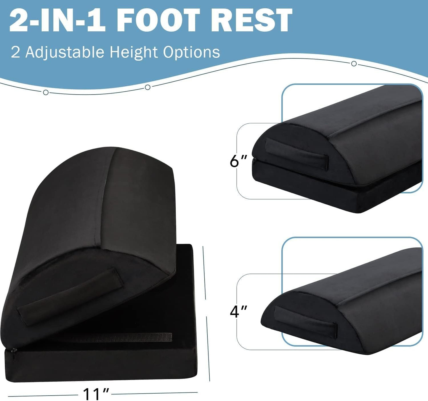 Foot Rest for Under Desk at Work, Footrest with Warm Feet Pocket, Adjustable Desk Footrest for Office Chair & Gaming Chair,Ergonomic Footrest Pillow Desk Foot Stool for Home to Relieve Back Knee Pain