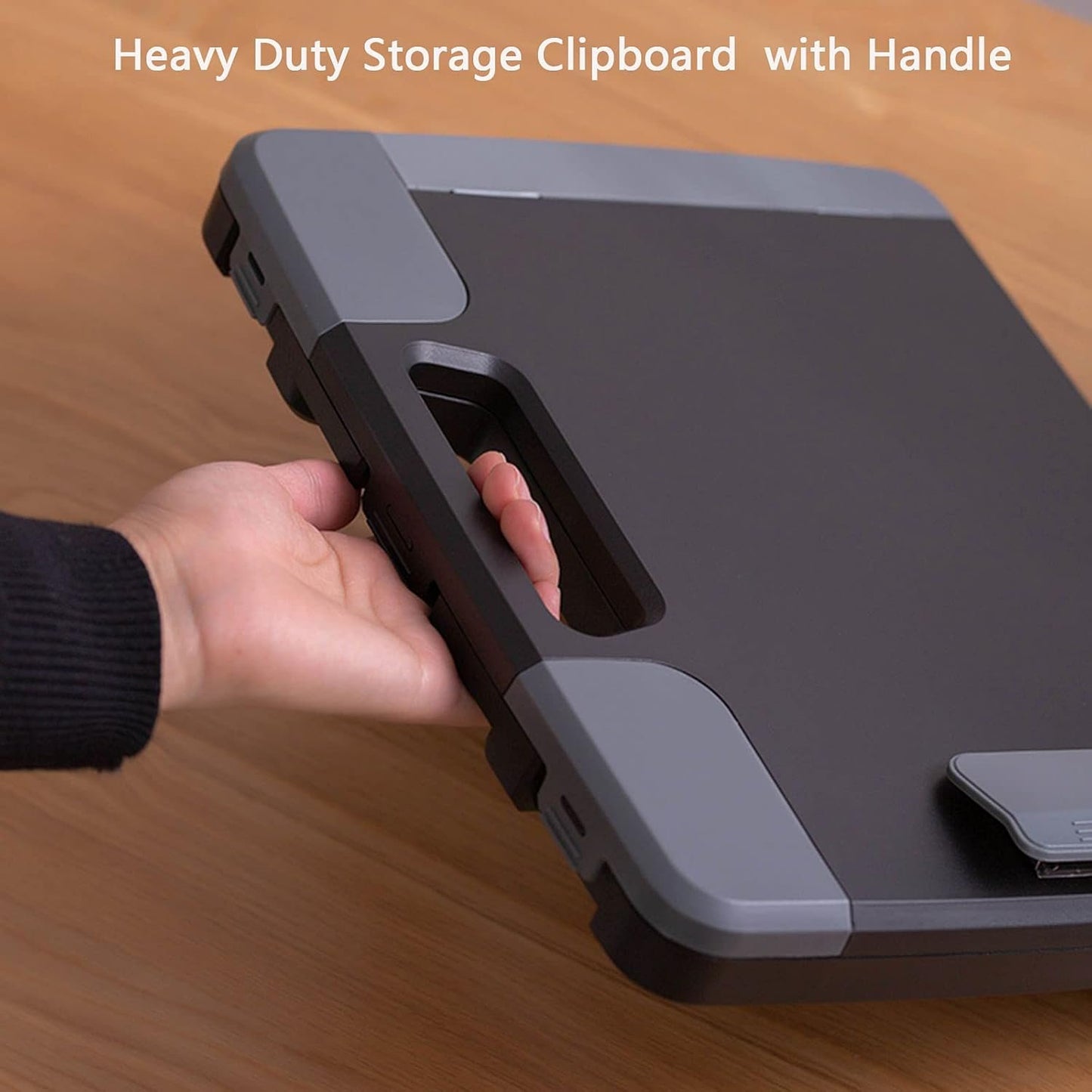 Tradetop Heavy Duty Clipboard With Storage Case, Portable Handle, Side-Opening Box, Letter/Legal Size, 14.5"x12"x1.75", Office Stationery