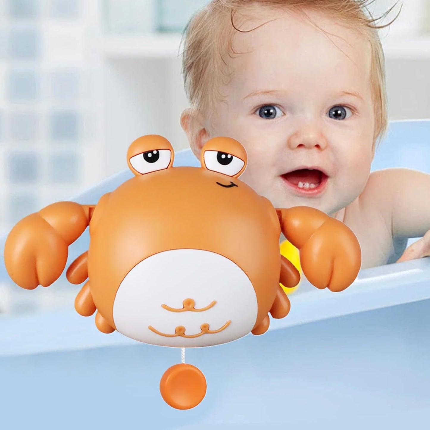 Toddler Bath Toy, Cute Crab Shape, 3,94 x 5,31 in Kids Water Companion, autentico Wind-Up Floating Design, Interactive Parent-Child Play for Beach, Travel, Daycare,