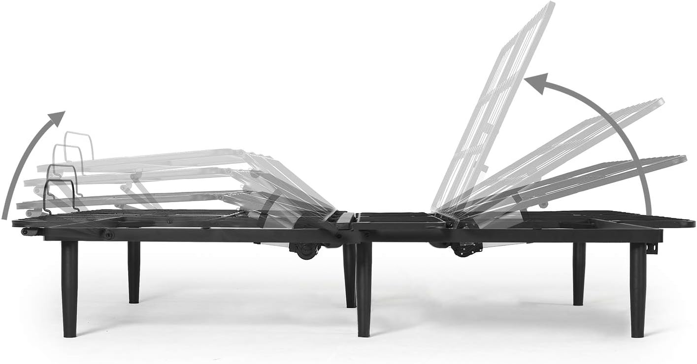 Zinus Queen Bed Frame Adjustable Smart Base Bed Base | Steel Slat Support Furniture