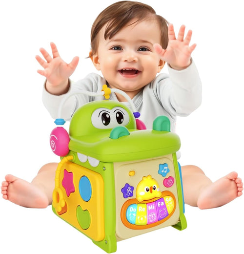 Musical Baby Toys for 1 + Year Old, 8 in 1 Multi-Functional Montessori Crocodile Toddler Toys, Early Development Learning and Educational Toys for Preschool Girls Boys