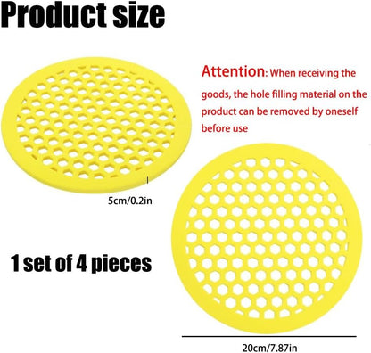 CAVLA 4 Pack Floating Bee Watering Station, 7.87 Inch Round EVA Foam Bee Feeder and Butterfly Drinking Station, Outdoor Garden Bee Bath for Feeding and Decor