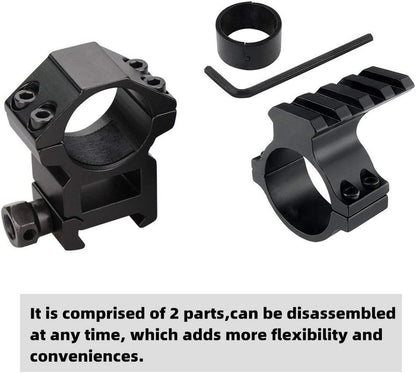 Weltool PM23 Flashlight Mount 1-inch / 30mm Riflescope Rings Barrel Clamp Mount with Picatinny Rail for Magnifiers, IR Flashlights,aim and Night Sight, Tactical Light (Heighten Space)