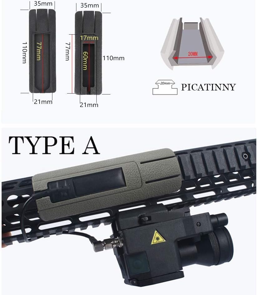 Scar Pocket Panel Remote Switch Rail Pads Set for PEQ-15 Style LED Flashlight Tactical for 20mm Rail 1 Set