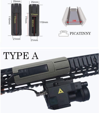 Scar Pocket Panel Remote Switch Rail Pads Set for PEQ-15 Style LED Flashlight Tactical for 20mm Rail 1 Set