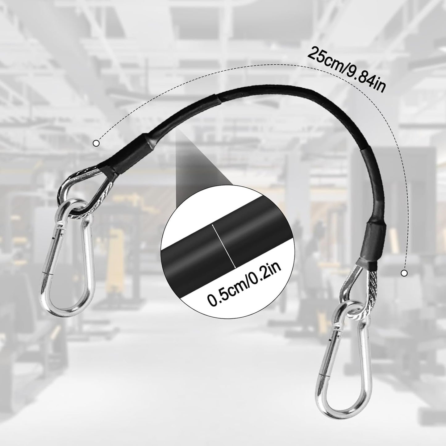Yuqutum 4 Pcs 10" Gym Extension Cable Compatible with Bowflex Home Gym Accessories, Fit for LAT/Tricep Pull Down and Leg Extensions Machine(2 Pairs)