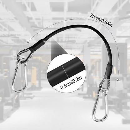 Yuqutum 4 Pcs 10" Gym Extension Cable Compatible with Bowflex Home Gym Accessories, Fit for LAT/Tricep Pull Down and Leg Extensions Machine(2 Pairs)