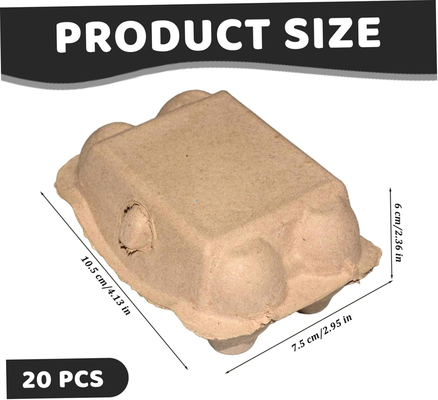 20Pcs Egg Cartons 6 Grid Reusable Paper Pulp Egg Carton with Lockable Lid for Storage, Delivery, Fridge, Kitchen Countertop