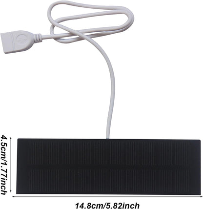 Portable Solar Panel Charger, Fast Charging USB Charger, Solar 3W, Solar Charging Panel Battery Bank, Solar Powered Battery Pack for Mobile Phones Laptop Outdoor Hiking Fishing