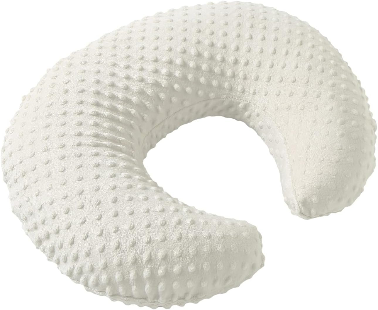 Nursing Pillow and Positioner with Cover for Breastfeeding and Bottle Feeding, Propping Baby, Tummy Time, Baby Sitting Support, Awake-Time Support (Beige, 22" x 17.7" x 5.9")