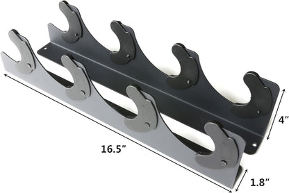 Barbell Rack Single Hook Wall Mount Heavy Duty Vertical Barbell Holder Weight Bar Holder for Olympic Barbell, Curl bar, Commercial or Home Gym Accessory (4 bars)