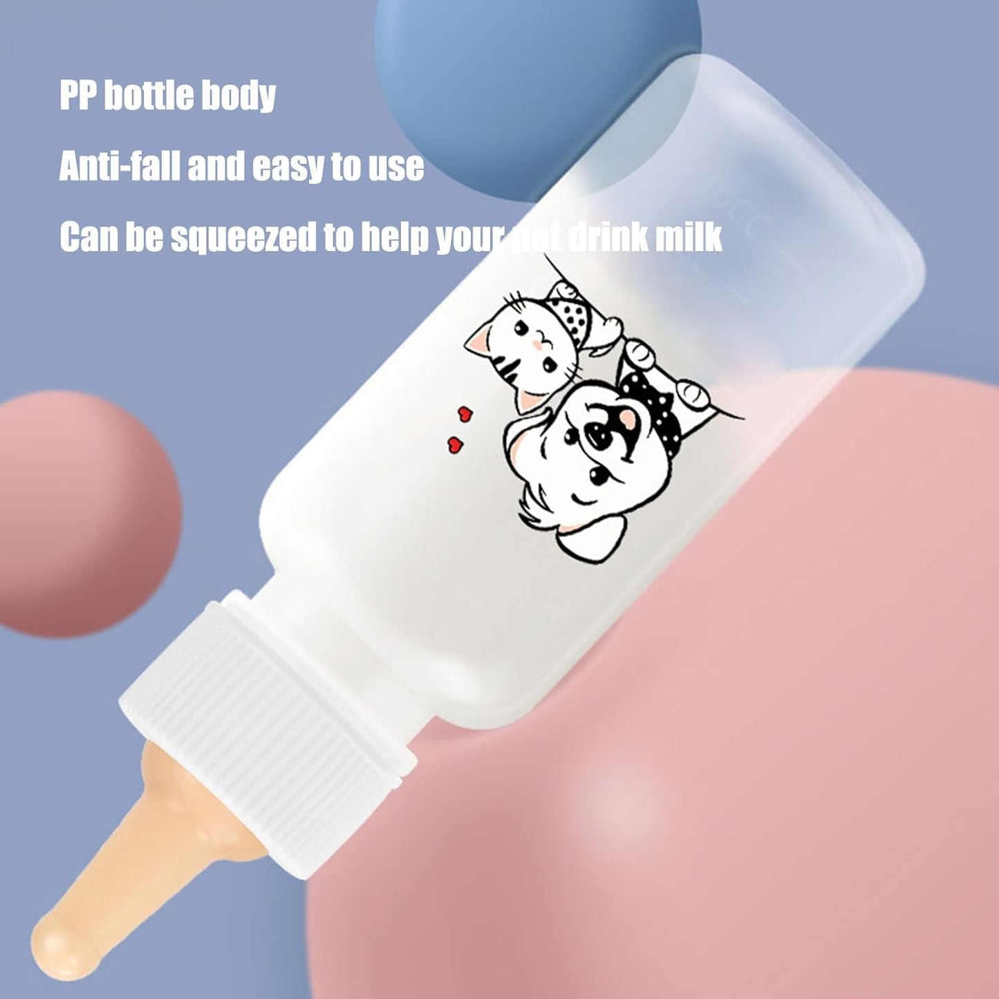 Kitten Feeding Bottle - Baby Kitten Bottle for Cats - Puppy Milk Feeder, Feeding and Watering Supplies, Portable for Indoor Outdoor Small Animals