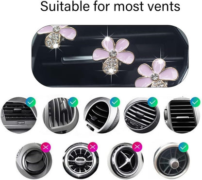 JNNJ 6 Pcs Daisy Flower Car Air Vent Air Vent Clip Car Air Freshener Flower Shape Car Perfume Diffuser Clip Cute Accessories for Car Interior Decoration (Pink)