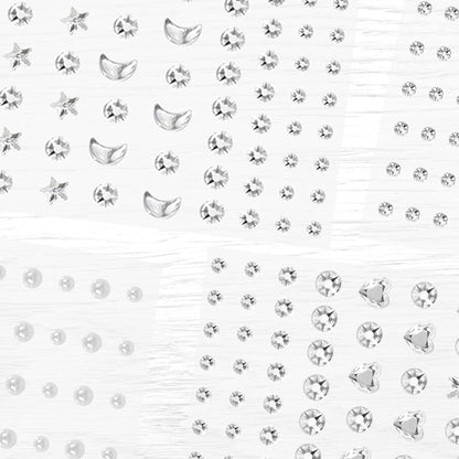 Annhao 668 Pieces Rhinestone Stickers Glitter Make up, Rhinestone Stickers Glitter Face Stickers with Tweezers for Festival DIY Nail Art Face Decoration Party Accessories (Multiple Shapes)