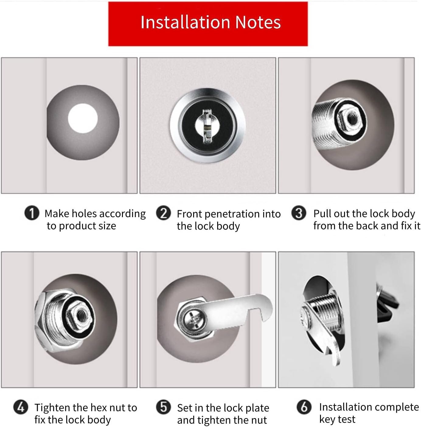 KUYEFGF Cabinets General Tubular Cam Lock Set,5/8 Inch Tumbler Cam Lock,Alike Keyed,3/4 Inch Cylinder,Removable Key Mailbox Tool Box Replacement Lock 16 mm Campers Vans Key Box Lock