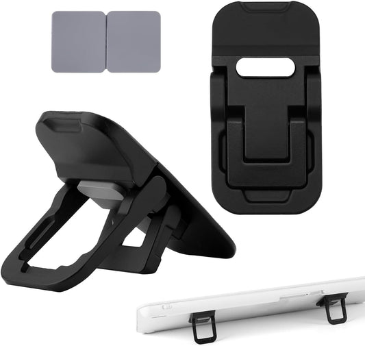 2pcs Flip Computer Keyboard Stand for Desktop, Mini Computer Cooling Stand Invisible Heightened Dual Tilted Adjustable Keyboard Riser Ergonomic Office Desk Accessories for Notebook (Black)