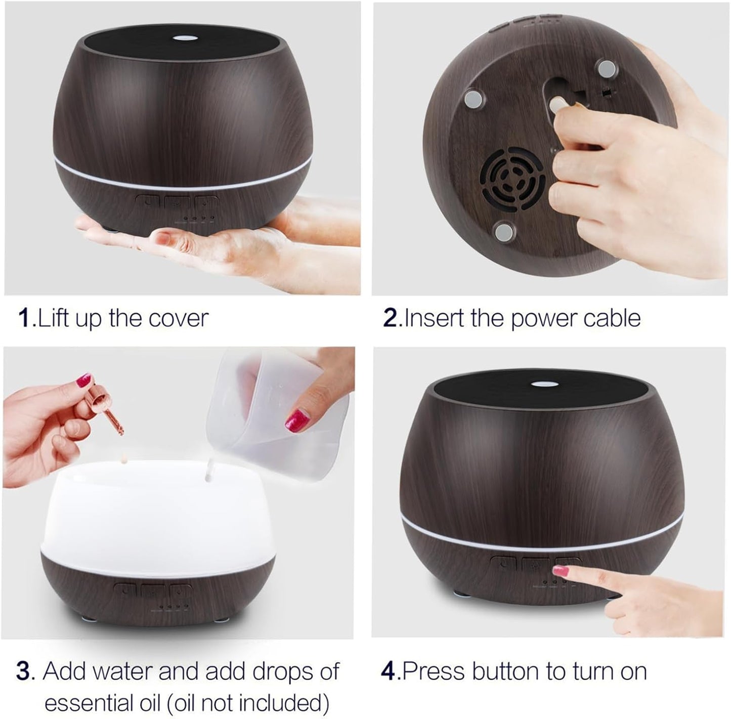 ISMATE Smart WiFi Essential Oil Diffuser, App Control Compatible with Alexa, 500ml Aromatherapy Humidifier for Relaxing Atmosphere in Home,Bedroom and Office (Dark Grain)