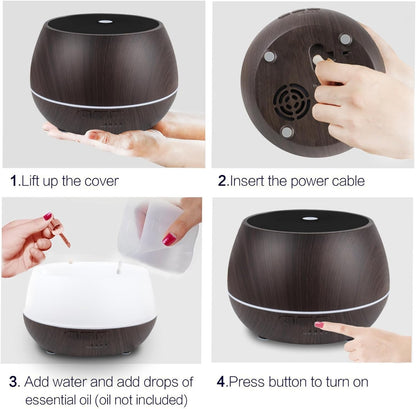 ISMATE Smart WiFi Essential Oil Diffuser, App Control Compatible with Alexa, 500ml Aromatherapy Humidifier for Relaxing Atmosphere in Home,Bedroom and Office (Dark Grain)