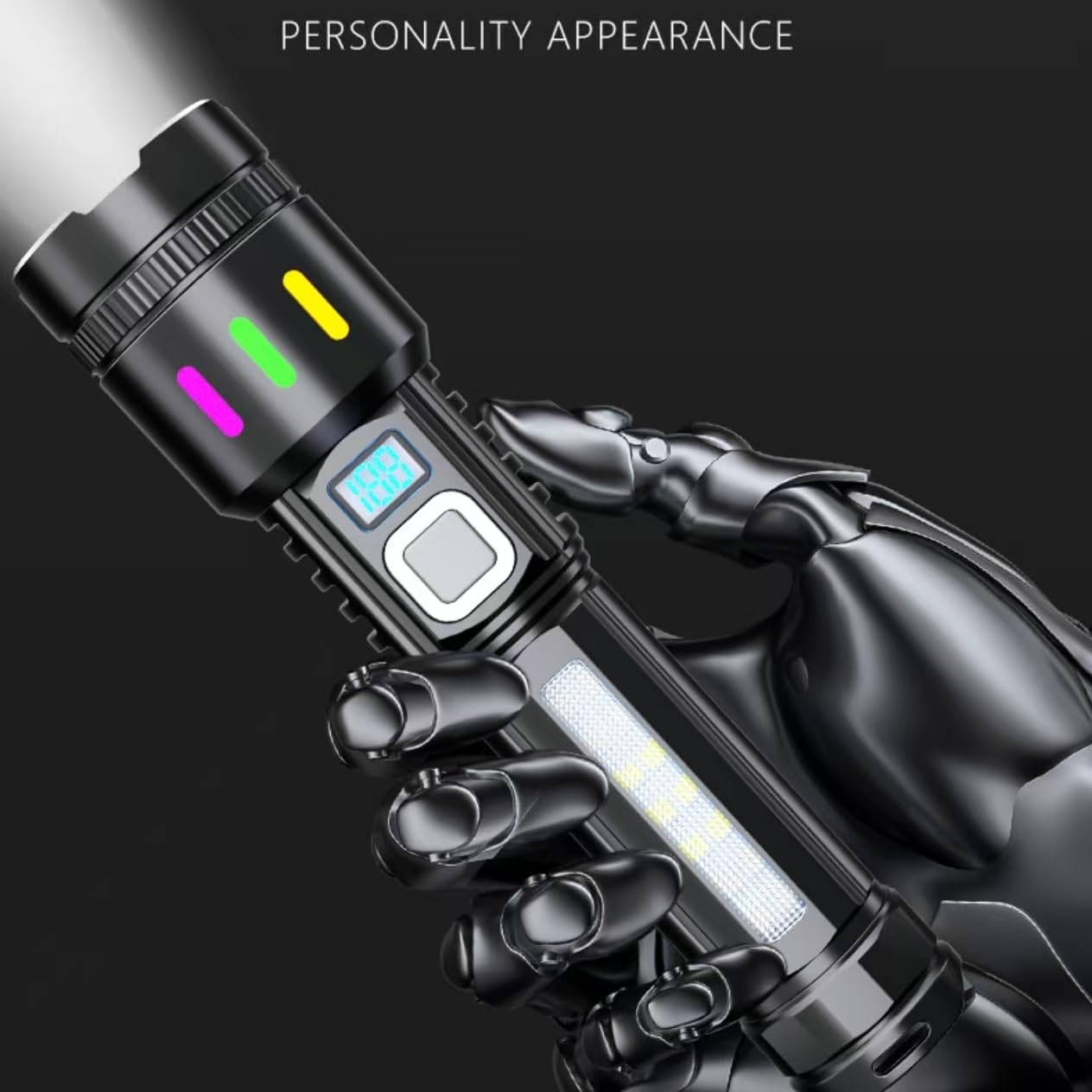 Rechargeable flashlights 10000 lumens, Handheld Tactical Torch, Led Flashlight for Home, Tactical Flashlight for Emergencies,4 Modes, IPX5 Waterproof, Super Bright Torch for Camping,Outdoor