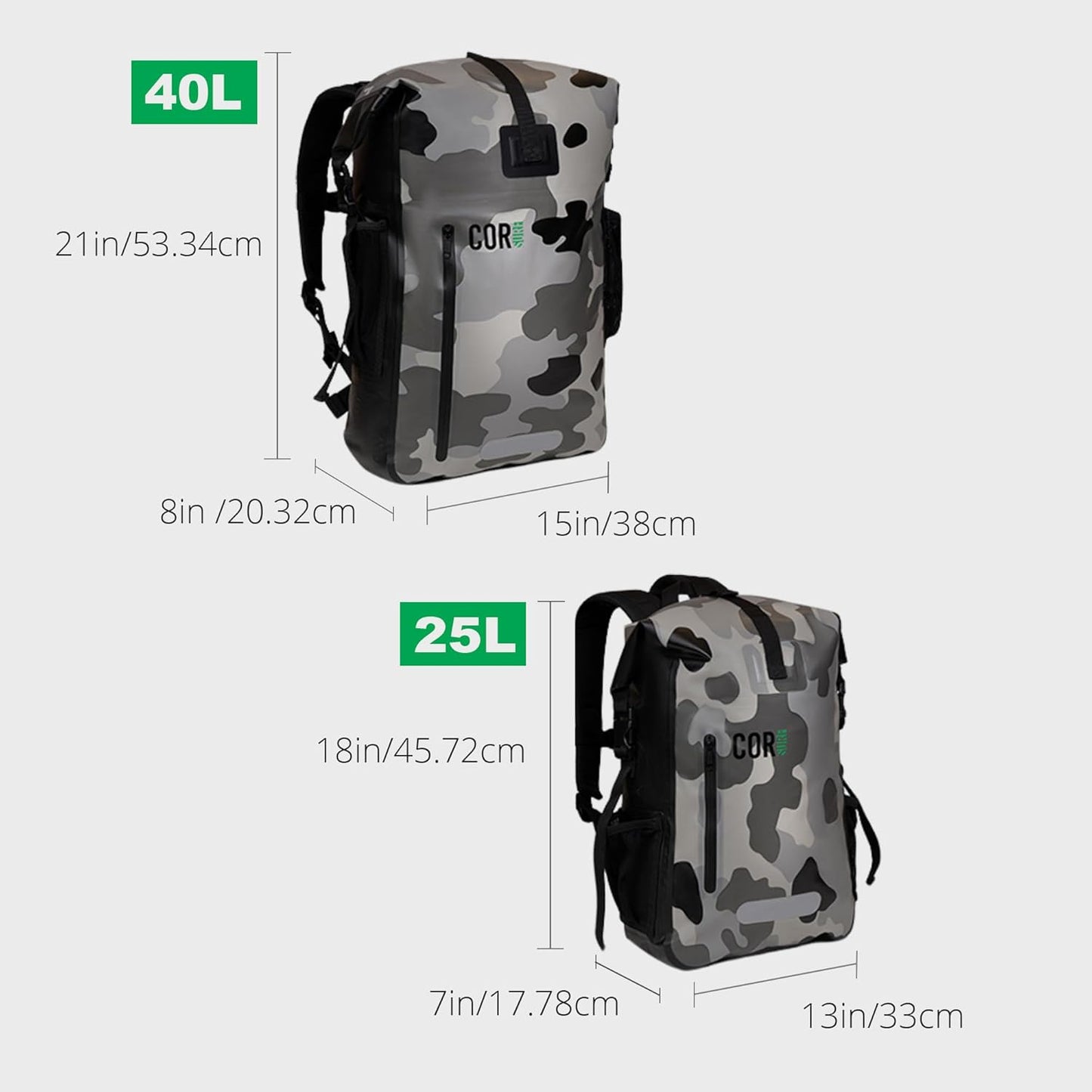 Waterproof Backpack With Padded Laptop Sleeve, Roll Top Dry Bag Rucksack for Surfing Kayaking Rafting Camping Rafting 40 Liters