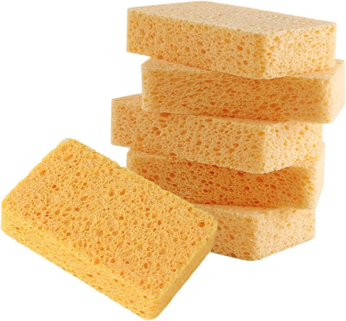 LABRIMP 6pcs Reusable Kitchen Sponge Multi Functional Cleaning Scrub Sponge for Pans Bowls and Cups High