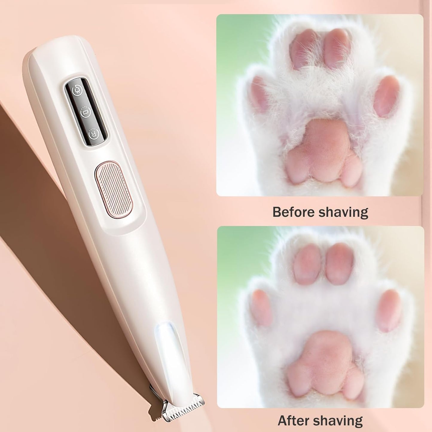Cat Lawn Mower Hair Clippers, Silent Dog and Cat Clippers Paw Trimmer Waterproof Dog Around Paws, Eyes, Ears, Face