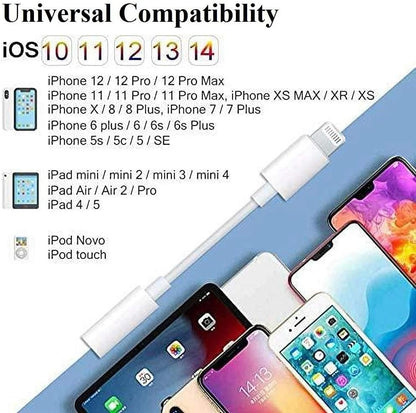 Lightning to 3.5 mm Headphone Jack Adapter, [Apple MFi Certified] 3 Pack iPhone 3.5mm Headphones/Earphones Jack Aux Audio Dongle Adapter Compatible for iPhone 14 13 12 11 XS XR X 8 7, Support All iOS