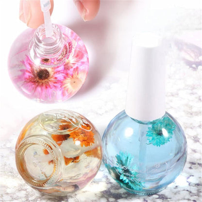 LILOVE 6 Bottle 15 ml Nail Nutritional Cuticle Oil Dried Flowers Softener Remover Flower Flavor DIY Nail Art Care Nail Nutrition Oil