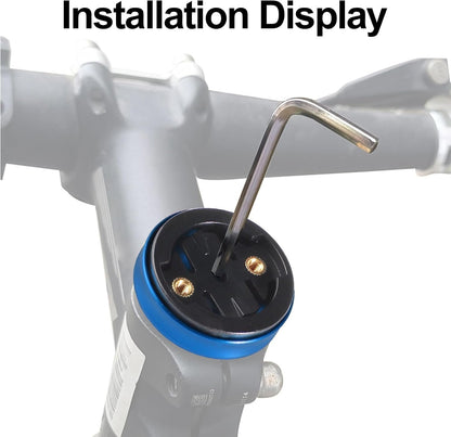 Aluminium Bicycle Mount Compatible with Garmin Edge 530 540 520 510 500 200 130 25 20 840 830 820 810 800 1000 1030 1040 Plus Explore 2 GPS Handlebar Mount for Computer Racing Bike - Blue