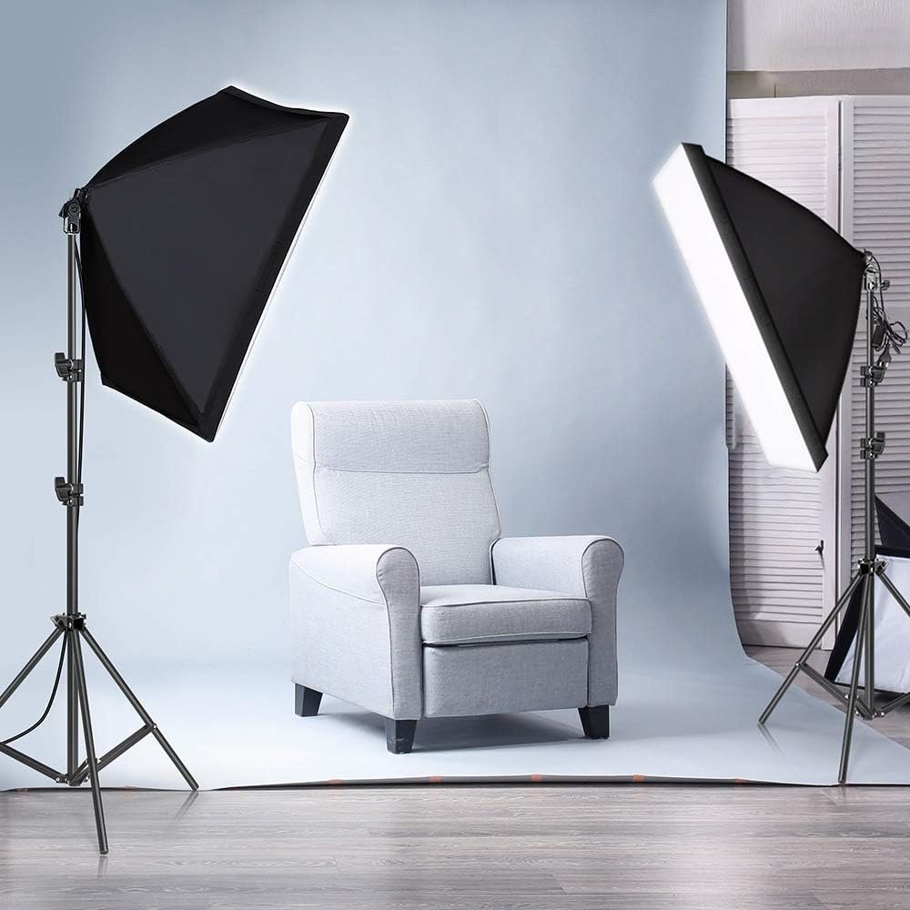 Vivider (TM) 2PCS Softbox Photography Continuous Lighting Kit 150W 5500K Bulbs 20"X28" Professional Photo Studio Equipment with 2M Adjustable Stand CFL Bulb for Video Filming Portraits