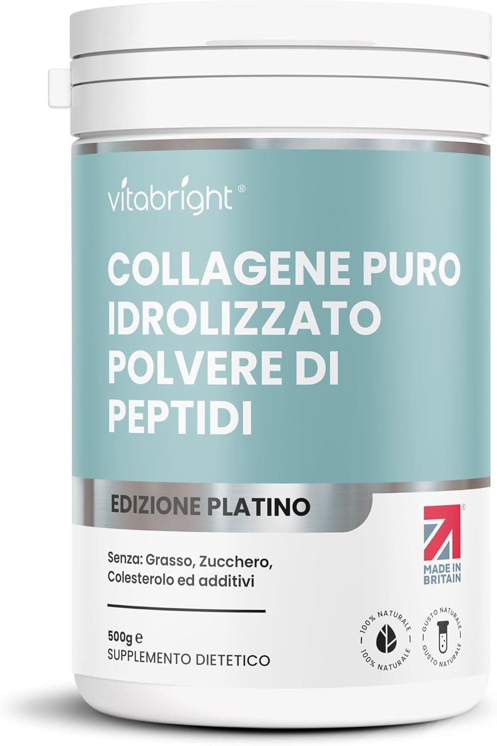 Collagen Supplement Powder 500 g/50 Doses, Hydrolyzed Collagen Peptides Grass Fed, Collagen Drink For Skin/Hair/Bones/Joints (Colagenic Woman) Collagen VitaBright / Collagen Powder