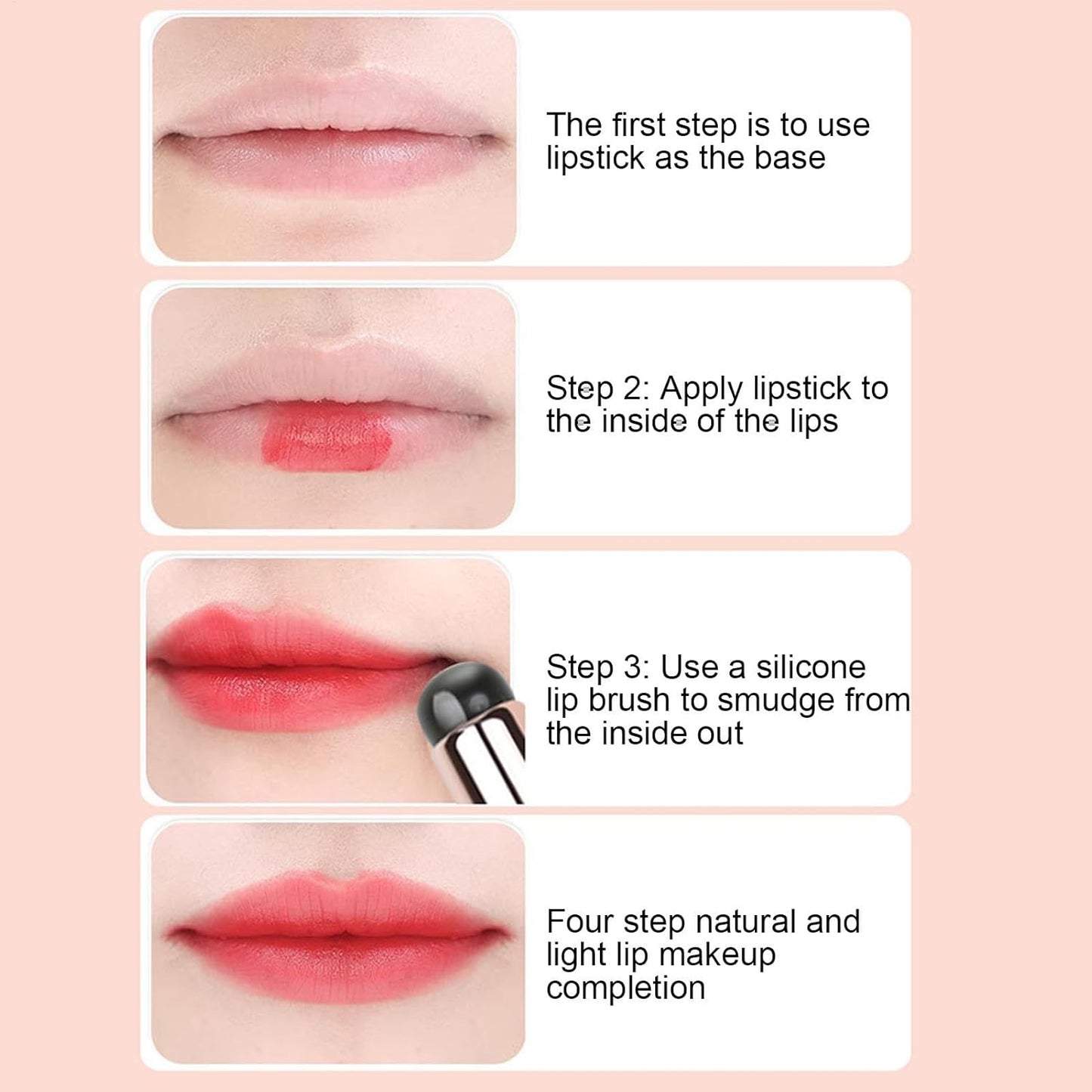 Silicone Lip Brush, Portable Round Head Oil Brush, Soft Makeup Applicator Tool, Multi-Purpose Lipstick Gloss, Essential Makeup Accessories for Daily Use and Travel