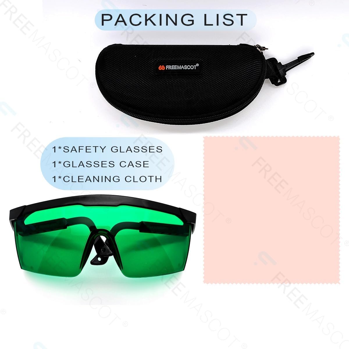 FreeMascot UV and Red Light Safety Glasses For Red Light Therapy, Laser Hair Removal Treatment, Tanning Eye Protection