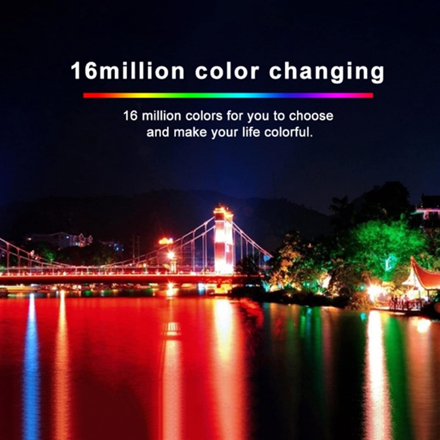 USMCPQVXN Smart Wifi+Ble Led Flood Light Outdoor Waterproof Garden Spotlight Rgb+W+C Colorful Lighting Work with Compatible with Alexa Compatible with Home/220V 50W/Rgb W C