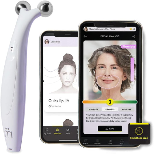 7E Wellness MyoLift QT Microcurrent Facial Device with Smart Current Technology and Smartphone App - Portable Skin Care Tools, Instant Face Lift, Anti Aging, Skin Tightening - Up to 400 Microamps