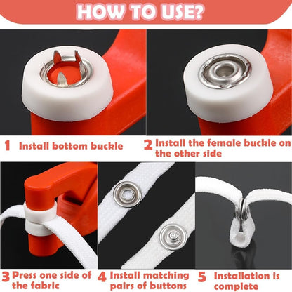 Agamino Safety Eye Tool, Safety Eye Snapper Tool for Crocheting, Safety Eye Pliers Auxiliary Tool with 264PCS Plastic Safety Eyes & 150 Sets Metal Snaps Buttons Kits for Crochet, Stuffed, DIY Craft