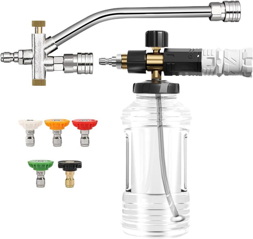 Car Wash Soap Sprayer, Adjustable Spray Nozzle Pressure Attachment Kit, Compact Car Washing and Detailing 7.48 x 5.91 inches for Truck, Outdoor Lawn, House, Tire Cleaning