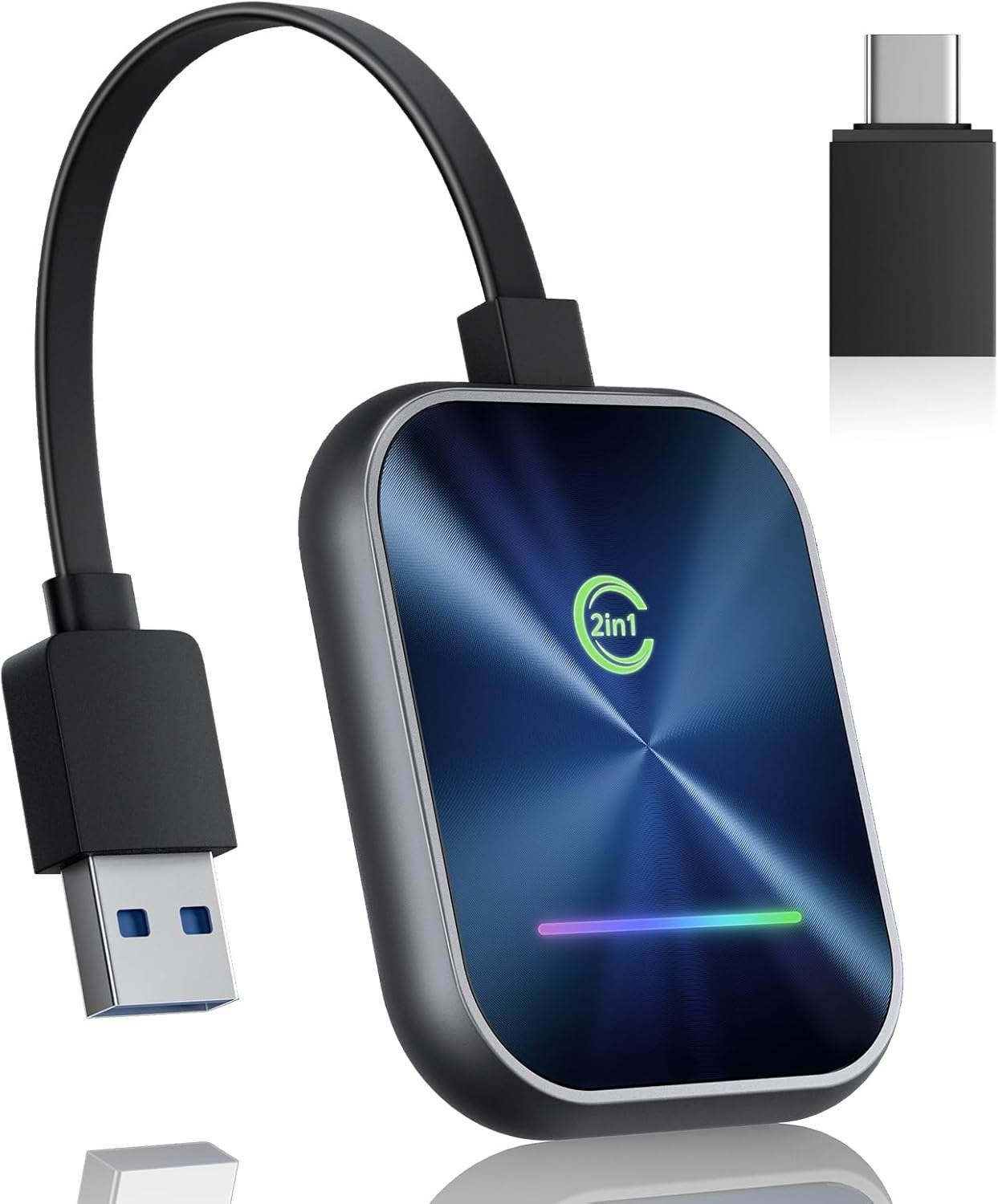 Wireless CarPlay Adapter for iPhone and Android,Converts Wired to Wireless CarPlay Adapter,Plug and Play,Stable Car Control Low Latency for Cars with Built-in Carplay