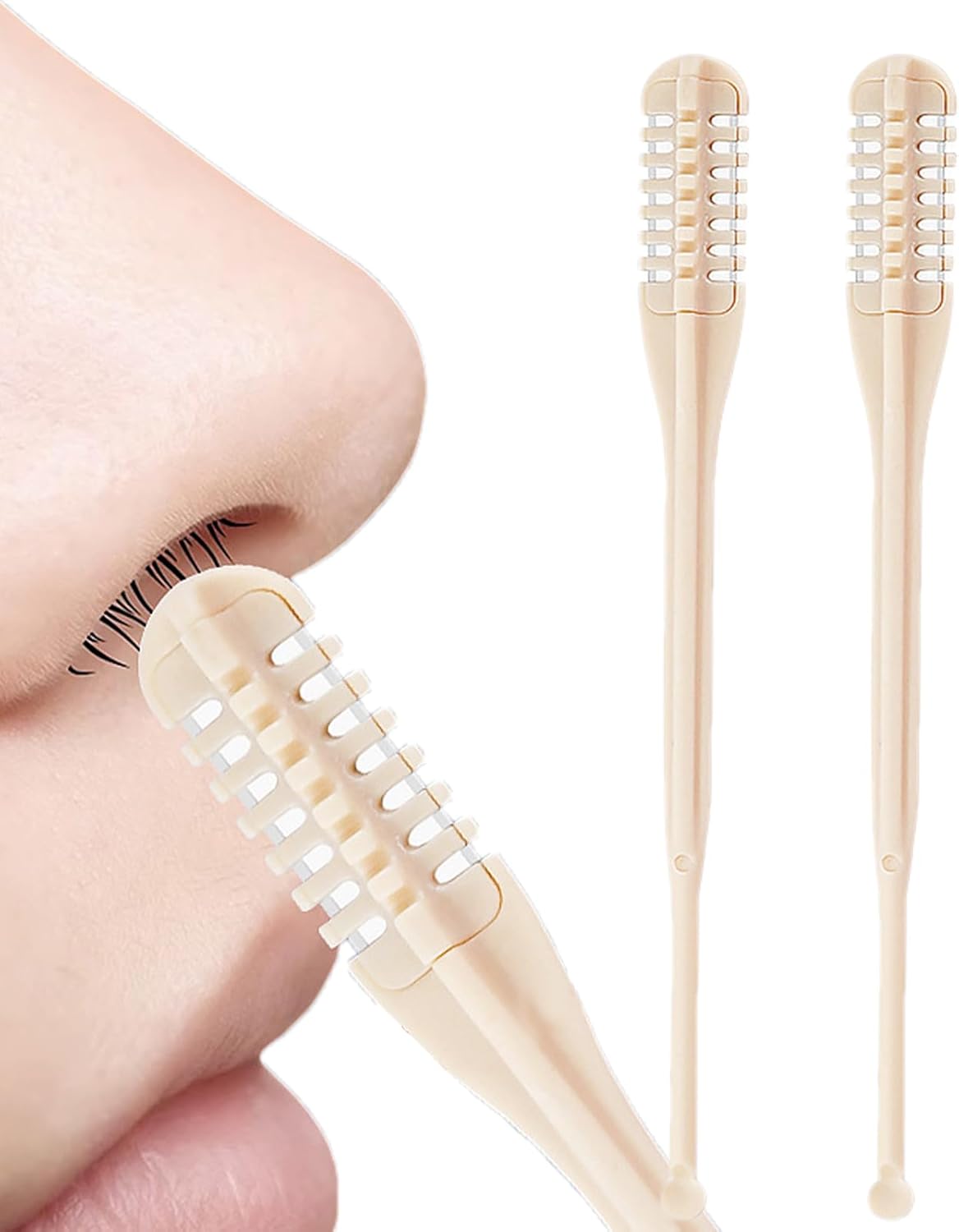 Nose Hair Cutter, Grooming Tool, Manual, 2X Precision, Rotating Nose Hair Removal Scissors, Safe Portable Trimmer for Men, Women, Adults, Personal Hygiene and Facial Car, 3.66 inches