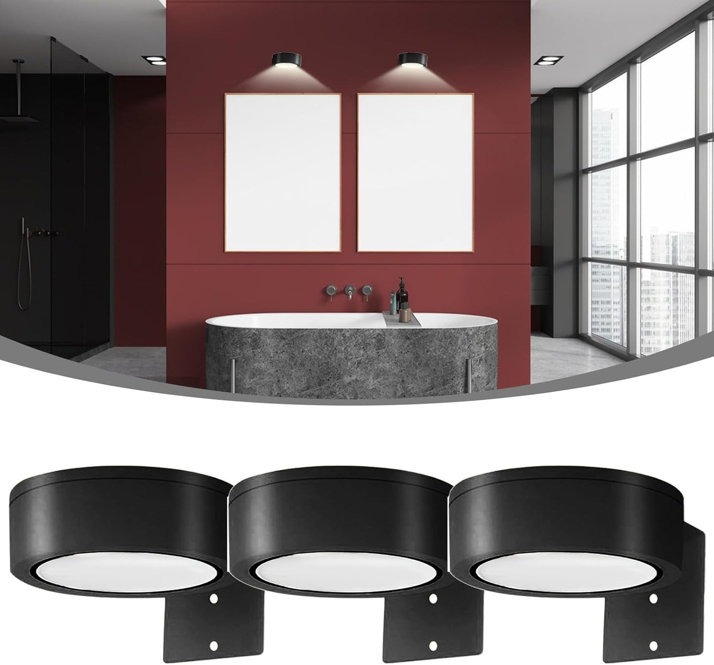 Qzdtue Wall Picture Lights, Smart Control Light, Cordless RGB Lighting, Adjustable Timer Feature, 3.39 x 1.18 inches, Perfect for Living Room, Bedroom, Dining Room Decoration