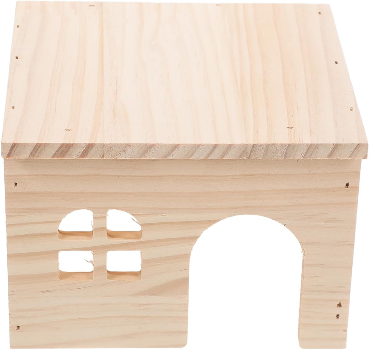 ibasenice Wood Hamster House with Ladder Multifunctional Feeding Watering Platform Adorable Wood Hideout for Hamsters Rats and Gerbils Stylish Cage Accessory for Small Animals
