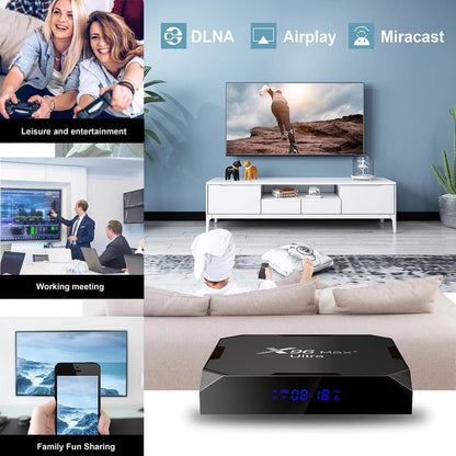 X96 Max Plus Ultra TV Box Android 11 Amlogic S905X4 4GB 32GB Support AV1 8K Dual WiFi BT with i8 Keyboard